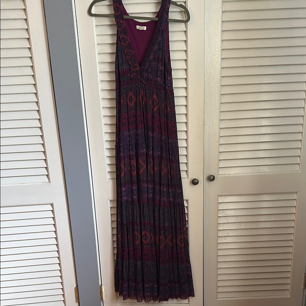 Anthropologie Purple Red Sleeveless Halter Sundress